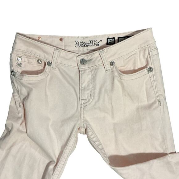 Miss Me Light Peach Cropped Jeans Size 29 Y2K 2000s Retro - Picture 11 of 13